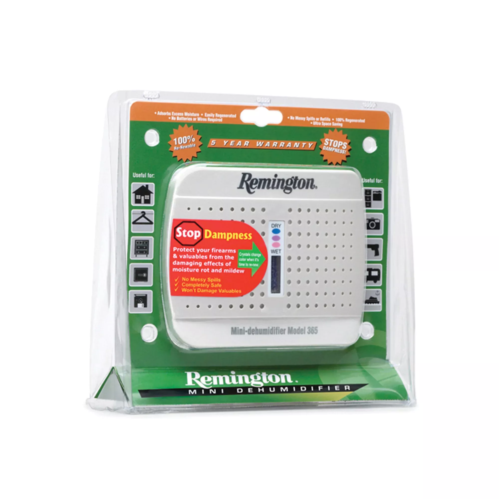 Remington Model 365 Rechargeable Dehumidifier – Protects Up to 500 Cubic Feet