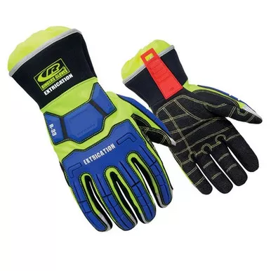 Ringers Gloves R337 Increased Visibility TPR Impact Protection Extrication Gloves with Gaiter Cuff