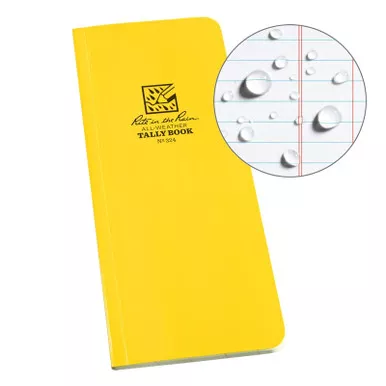 Rite in the Rain 324 All-Weather Field-Flex Tally Book (3.5" x 8"), Yellow