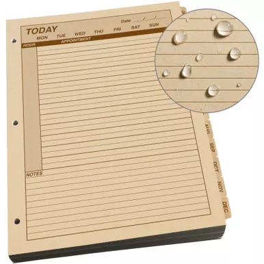 Rite in the Rain 982T-MX All-Weather Maxi Large Universal Planner Refill (8.5" x 11"), 100 Sheets, Tan