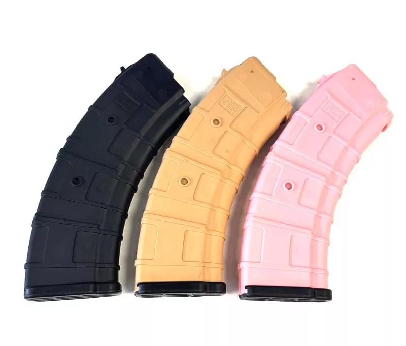 Russian AK47 30RD 7.62x39mm magazine PUFGUN - Set of 3 - Black, Sand, Pink