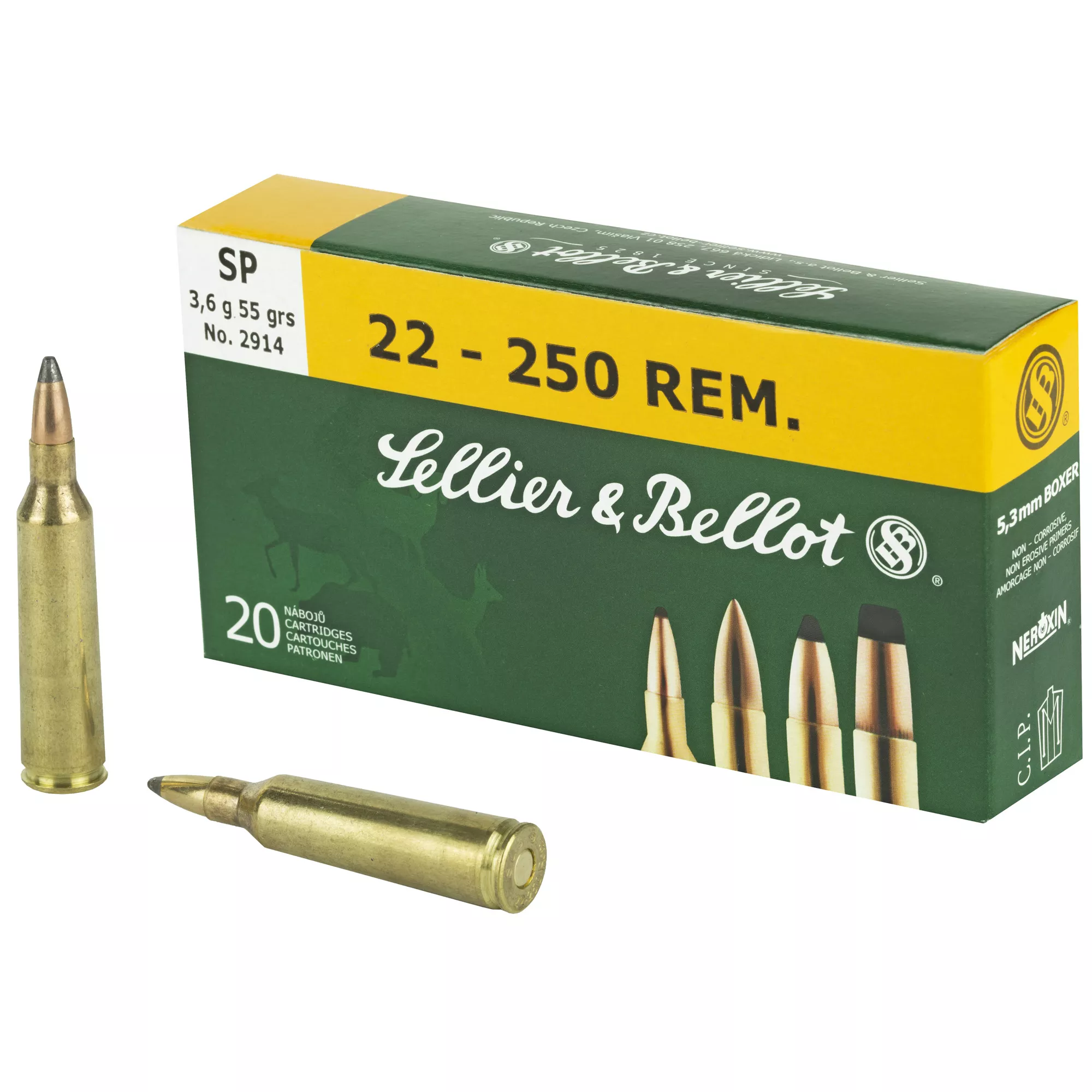 S&b 22-250 55gr Sp 20/500