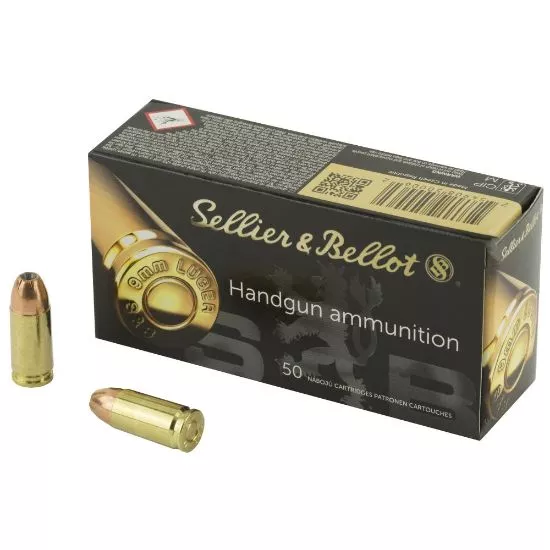 S&B 9MM 115GR JHP, 50RD BOX
