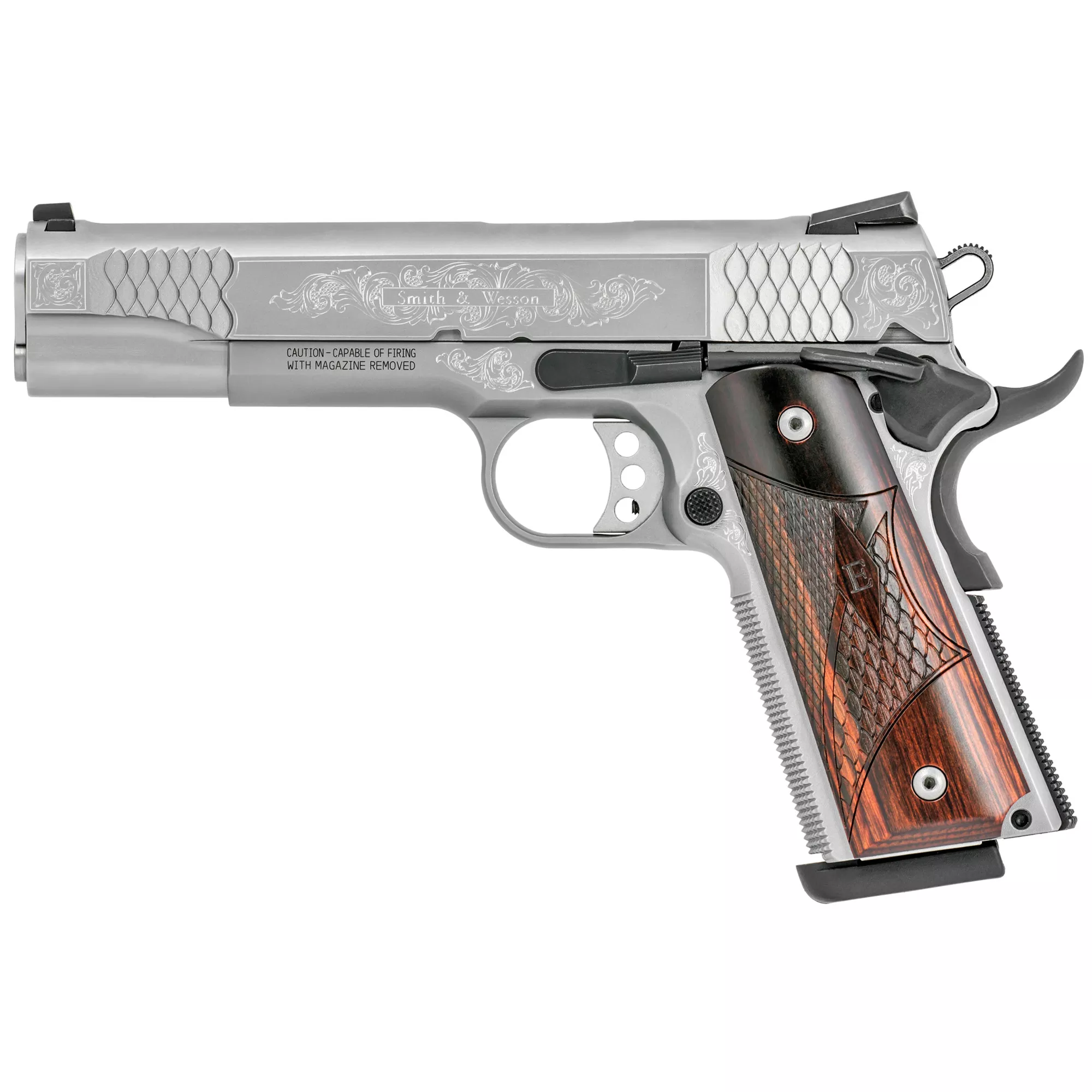S&w 1911 45acp 8rd Sts 5" Fs Engrvd