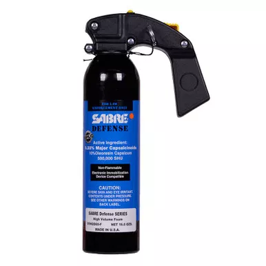 Sabre 91H2O60-F Defense Foam (MK-9) Pepper Spray, 0.33% MC, 16.0 Ounces