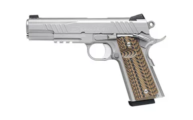 Savage 1911 .45 ACP, 5" Barrel, 8rd, Stainless Finish, G10 Grips, Night Sights, Acc Rail