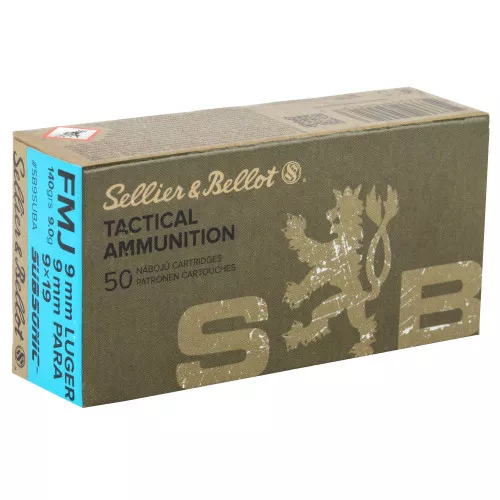 Sellier & Bellot9MM Subsonic 140 Grain FMJ 50 Round Box