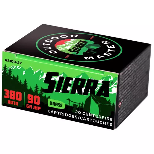 Sierra Bullets Outdoor Master -380acp 90gr JHP - 20 Rds