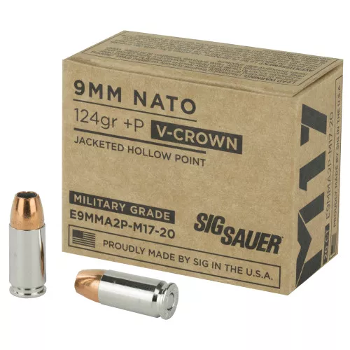 SIG SAUER V-Crown 9mm 124gr +P M17 - 20 Rd Box