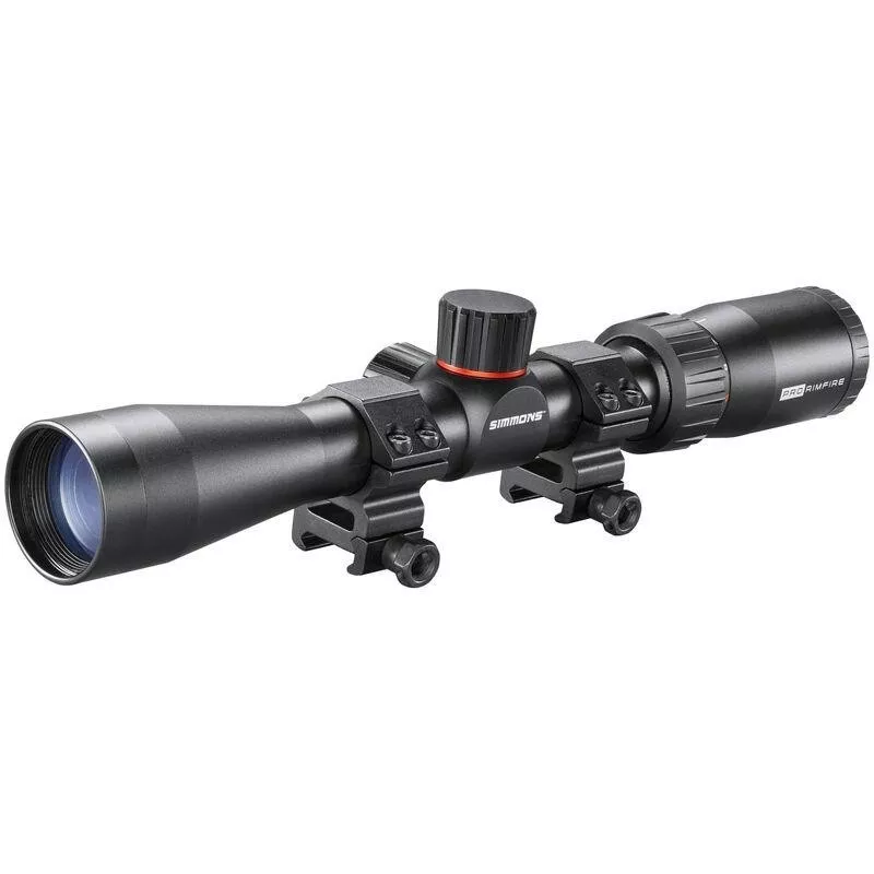 Simmons Pro Target Rimfire Rifle Scope 3-9x32mm 1 SFP .22 Dropzone with Weaver Style Rings