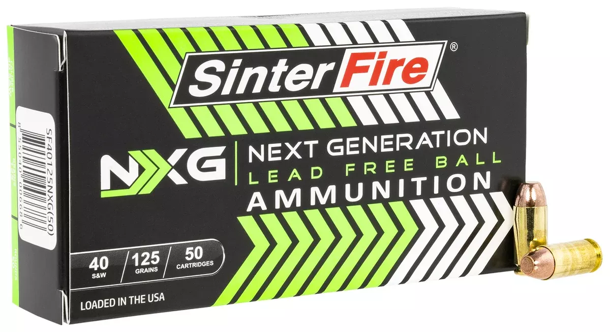 SinterFire Inc SF40125NXG Next Generation (NXG)40S&W 125gr Lead Free Ball 50 Per Box/20 Case