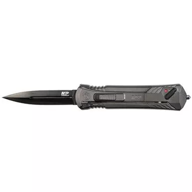 Smith & Wesson 1084314 M&P Spear Tip OTF Out the Front Knife 3.74" AUS-8 Black Oxide Coated High Carbon Stainles Steel Blade, Gray Aluminum Handle