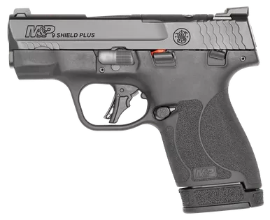 SMITH & WESSON M&P SHIELD PLUS 9MM 3.1" BARREL 10-ROUNDS BLACK OPTICS READY WITH THUMB SAFETY