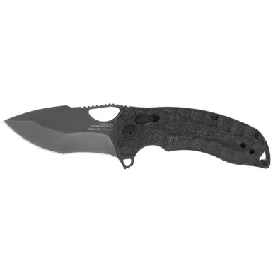 SOG 12-27-04-57 Kiku XR LTE Folding Knife 3.02" CTS-HXP Tanto Plain Edge Blade, Blackout Linen Micarta Handle