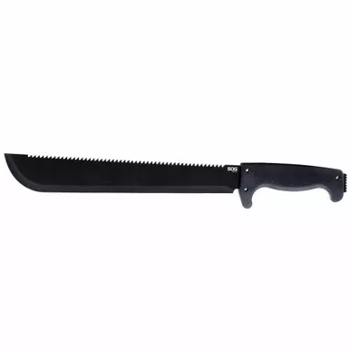 SOG MC01-N SOGFARI Machete 13.00" 3Cr13 Drop Point Straight, Saw Back Edge Blade, Black Kraton Handle