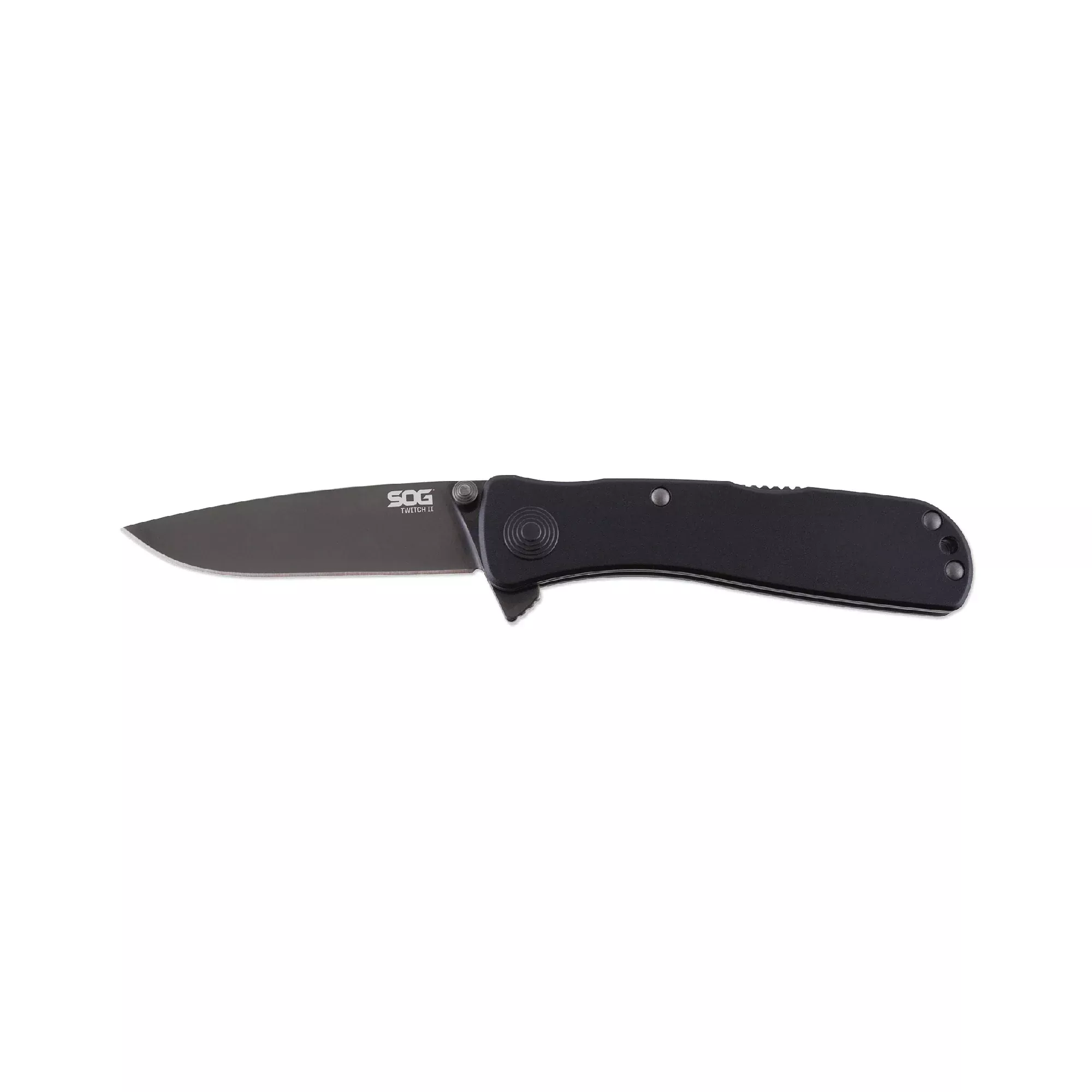 SOG Twitch II Black Folding Knife – 3.55" AUS-8 Blade