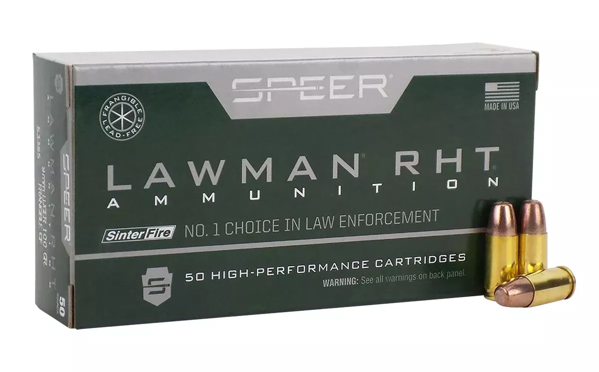 Speer 53365 Lawman Training RHT 9mmLuger 100gr SinterFire Frangible 50 Per Box/20 Case