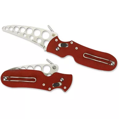 Spyderco C103TR P'KAL Folding Knife Trainer 2.95" 440C Steel Plain Edge, Red G-10 Handle