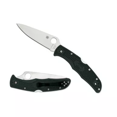 Spyderco C10PGRE Endura 4 Lightweight Folding Knife, 3.80" ZDP-189 Plain Edge Blade, British Racing Green FRN Handle