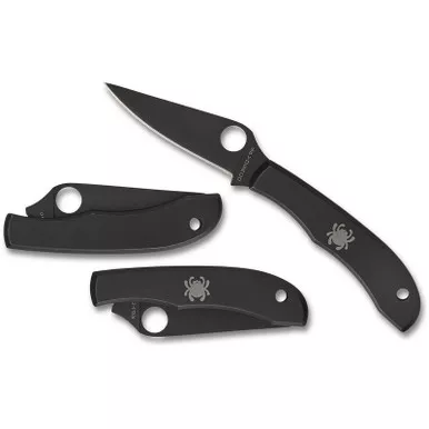 Spyderco C137BKP Honeybee Folding Knife 1.67" 3Cr13 Black Plain Edge Blade, Stainless Steel w/ Black Oxide Coating Handle