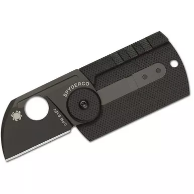 Spyderco C188CFBBKP Dog Tag Folding Knife 1.23" CPM-S30V Plain Edge Blade, Carbon Fiber/G-10 Handle