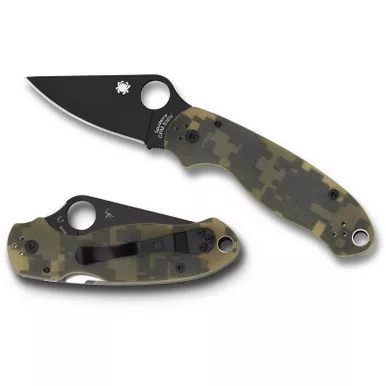 Spyderco C223GPCMOBK Para 3 Folding Knife 2.95" CPM-S45VN Black Plain Edge Blade, Digital Camo G-10 Handle