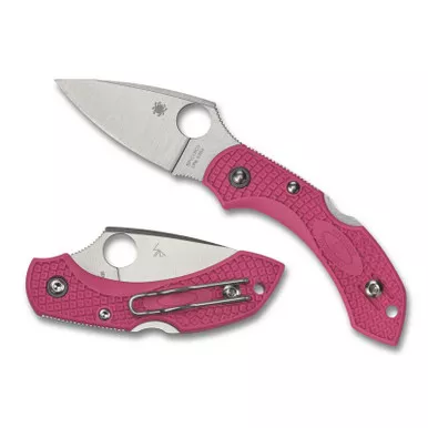 Spyderco C28FPPNS30V2 Dragonfly 2 Folding Knife 2.28" CRM-S30V Plain Edge Blade, Pink FRN Handle