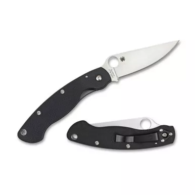 Spyderco C36GPLE Military Model Folding Knife 4.00" CPM-S30V Plain Edge Blade, Black G-10 Handle (Left Hand)