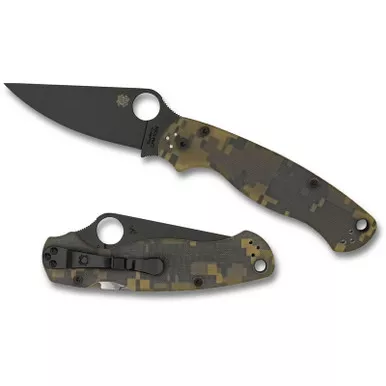 Spyderco C81GPCMOBK2 Para Military 2 Folding Knife 3.45" CPM-S45VN Black Plain Edge Blade, Digital Camo G-10 Handle