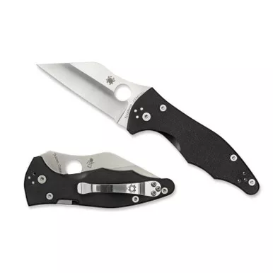 Spyderco C85GP2 Yojimbo 2 Folding Knife 3.20" CPM-S30V Plain Edge Blade, Black G-10 Handle