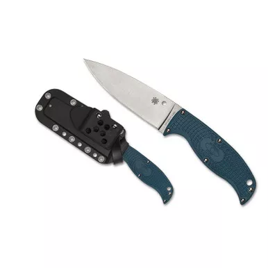 Spyderco FB31SBL2K390 Enuff 2 Fixed Knife 3.95" K390 Plain Edge Blade, Blue FRN Handle