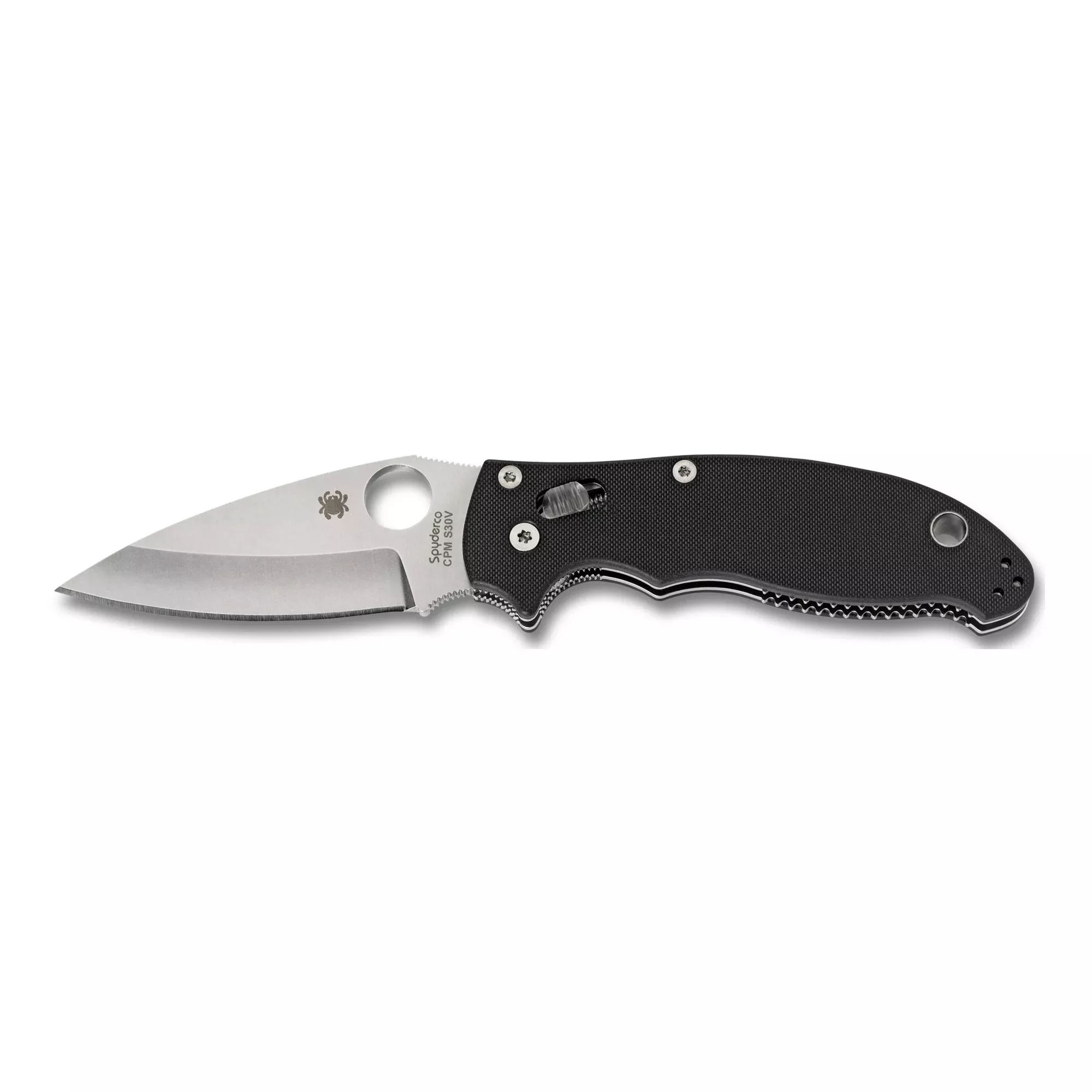Spyderco Manix 2 Folding Knife – 3.37" CPM S30V Plain Edge Black G10