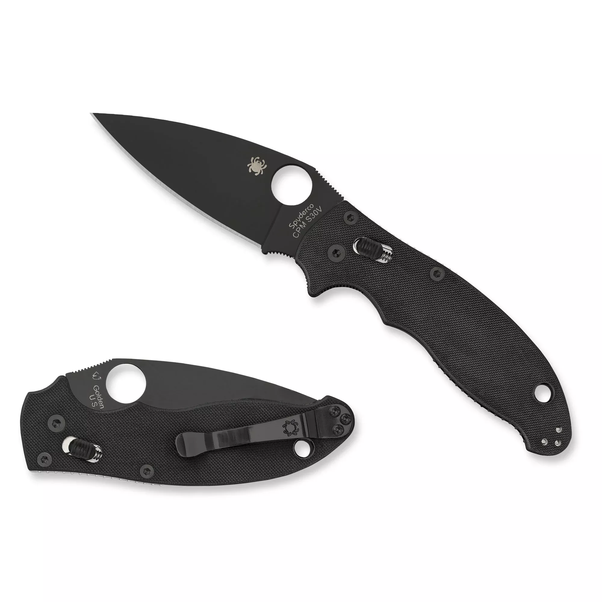 Spyderco Manix 2 Folding Knife – 3.375" Black Blade