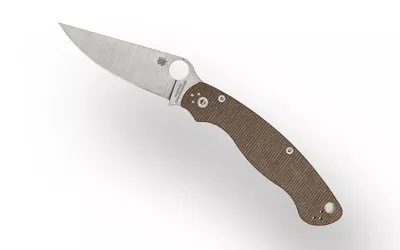 Spyderco Military 2 Folding Knife – CPM MagnaCut Steel, Brown Canvas Micarta