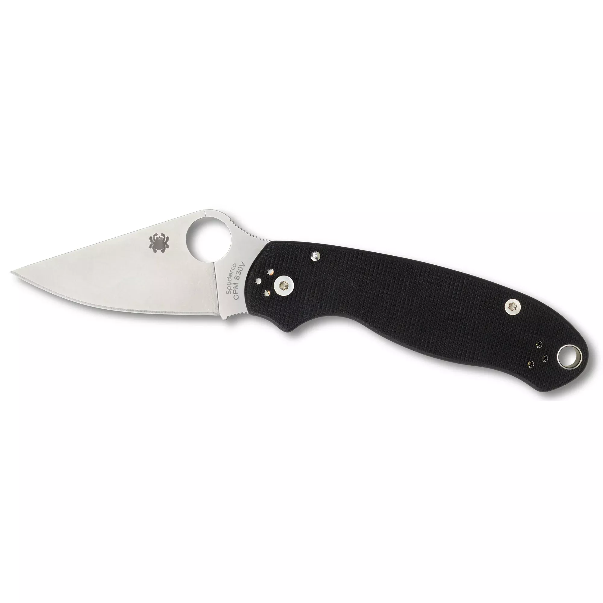Spyderco Para 3 Folding Knife – 2.95" Plain Edge Black G-10