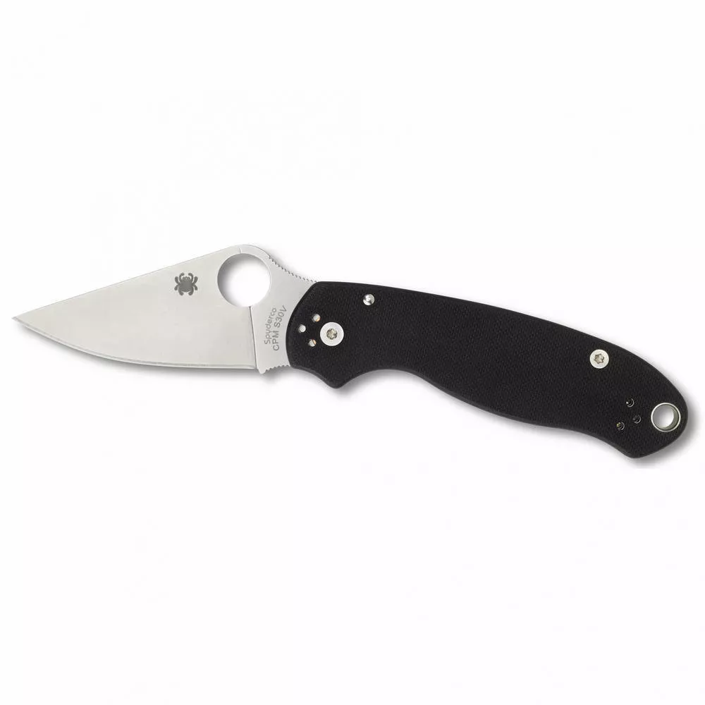 Spyderco Para 3 Folding Knife Plain Edge Blade 2.95" G10 Black Handle