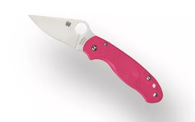 Spyderco Para 3 Lightweight Folding Knife – 2.95" BD1N Blade, Pink/Silver Handle
