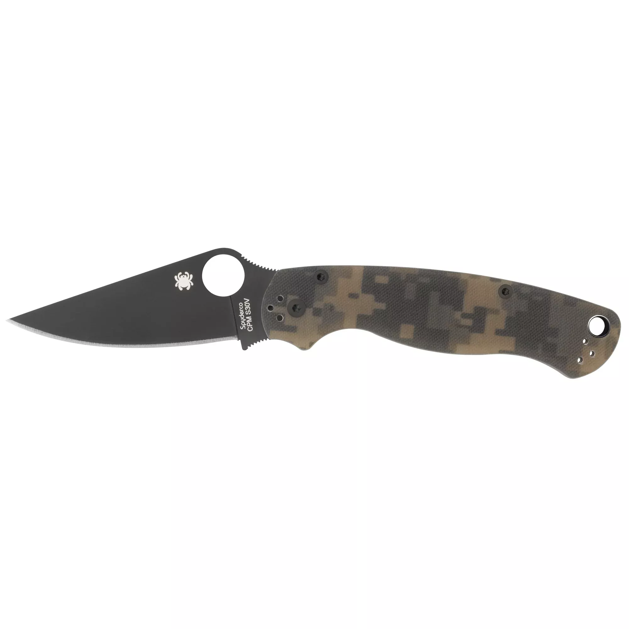 Spyderco Para Military 2 Folding Knife – Camo G10 Handle, Plain Edge