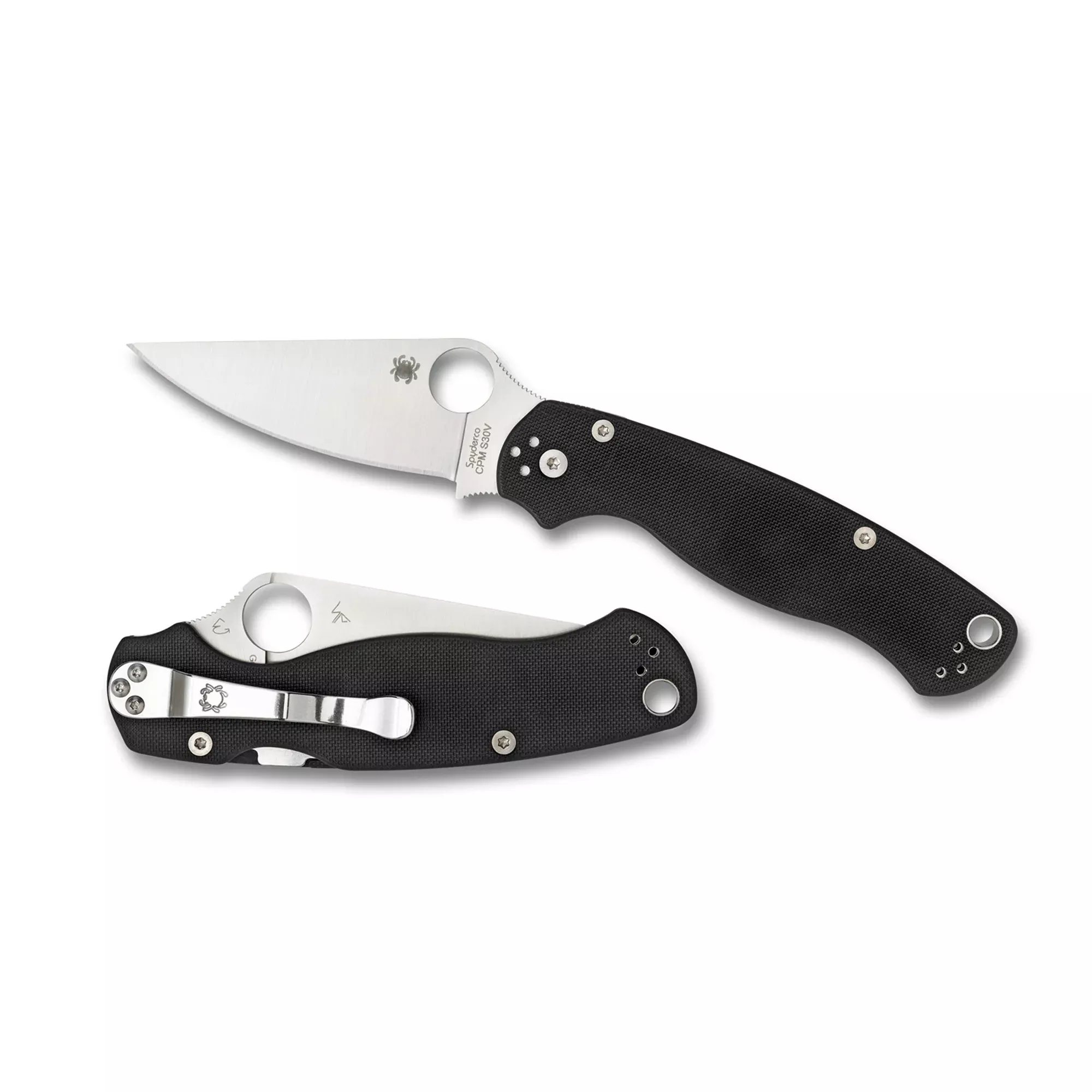 Spyderco Para Military 2 G-10 Folding Knife – 3.42" Plain Edge