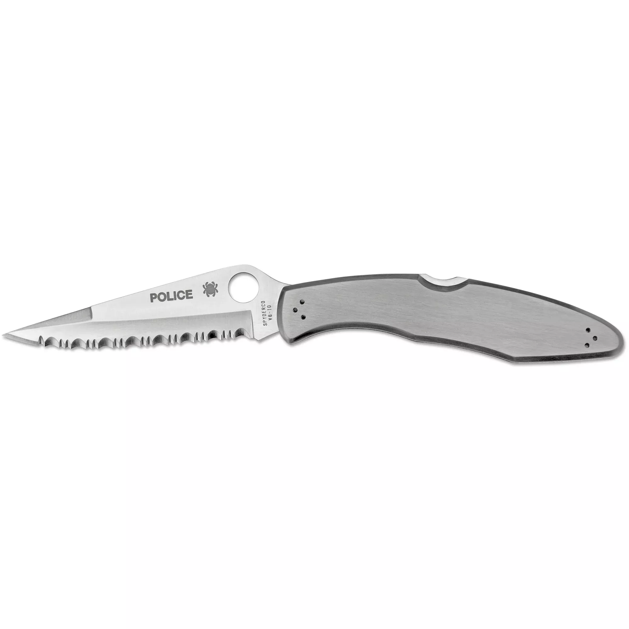 Spyderco Police Stainless SpyderEdge Folding Knife – 4.25" Serrated Blade