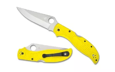 Spyderco Stretch 2 XL Lightweight Salt (Yellow) Folding Knife – H-1 Steel