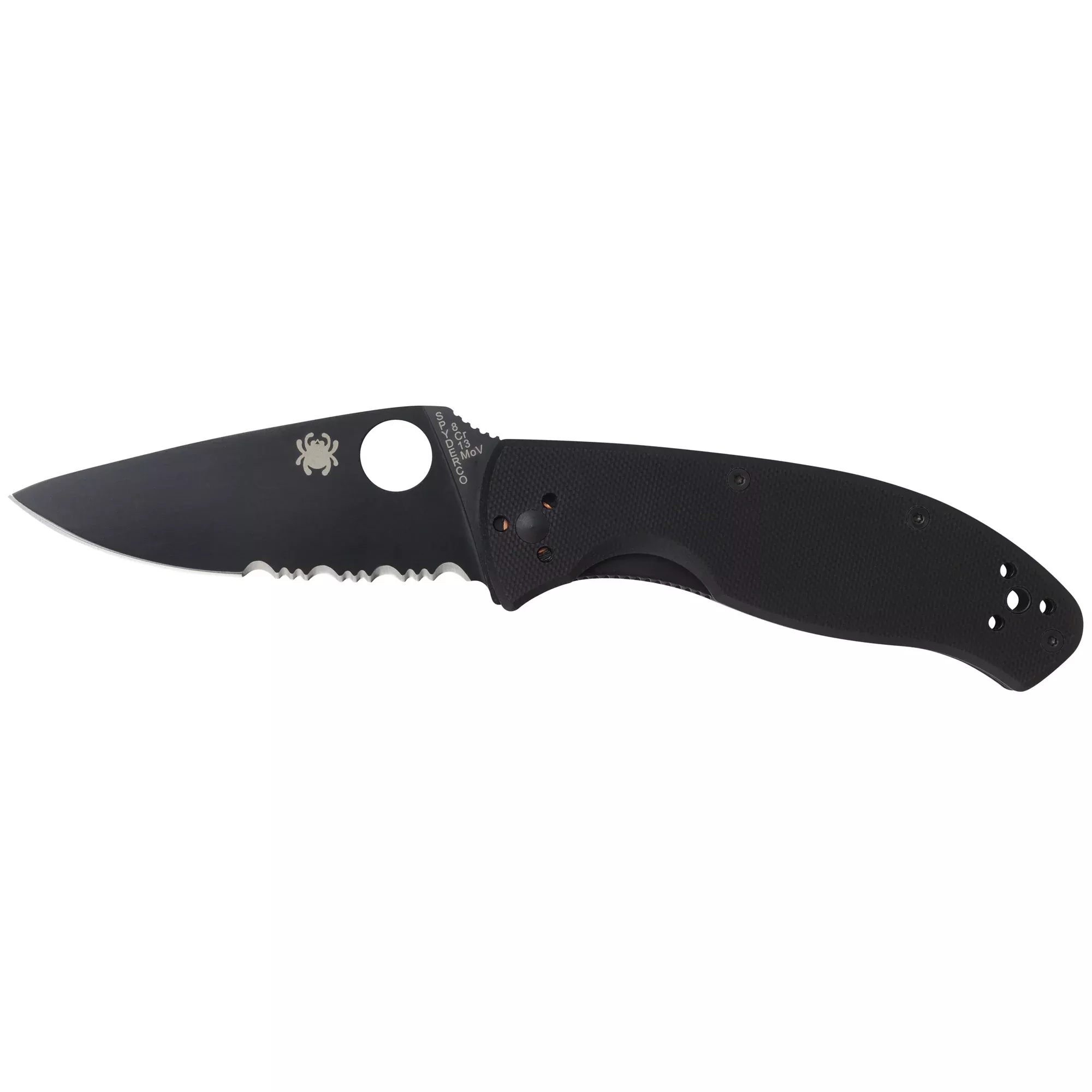 Spyderco Tenacious G-10 Folding Knife – 3.39" Combo Edge Blade