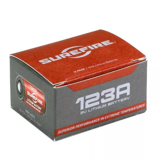 SUREFIRE CR123A LITHIUM BATTERIES, BOX OF 12