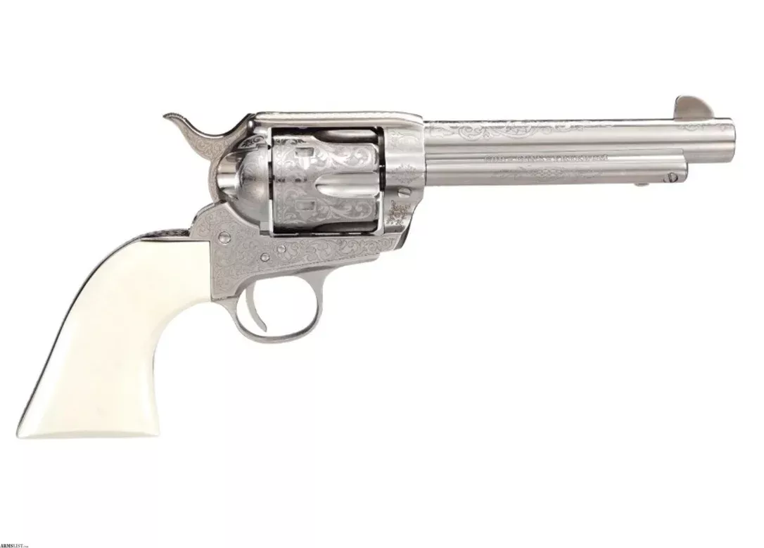 TaylorsCo. 1873 Outlaw Legacy Nickel Engraved .357 Mag 5.5 Inch 200065 from ELK CO AMMO&ARMS INC near Saint Marys, Pennsylvania, USA