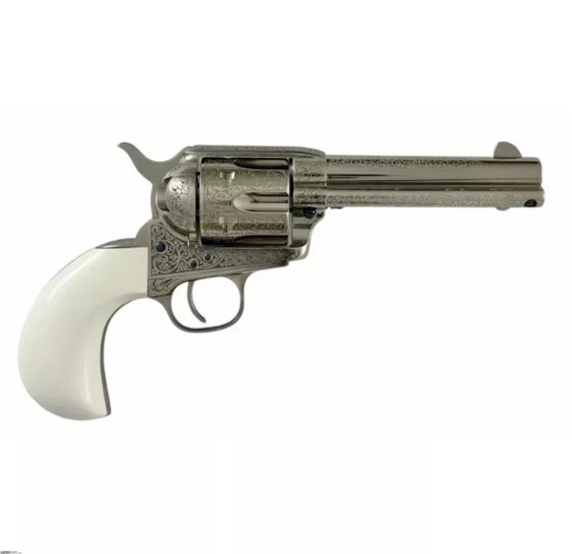TaylorsCo. Cattleman Birdshead .357 Mag 4.75 Inch Nickel Engraved 550553 from ELK CO AMMO&ARMS INC near Saint Marys, Pennsylvania, USA