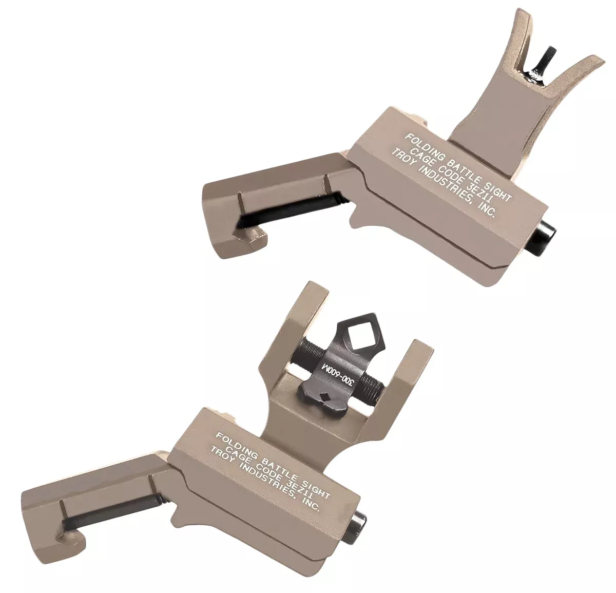 Troy Ind SSIG-45S-MDFT-00 45 Degree Offset Battlesight SetFlat Dark Earth Anodized M4 Front & Dioptic Rear