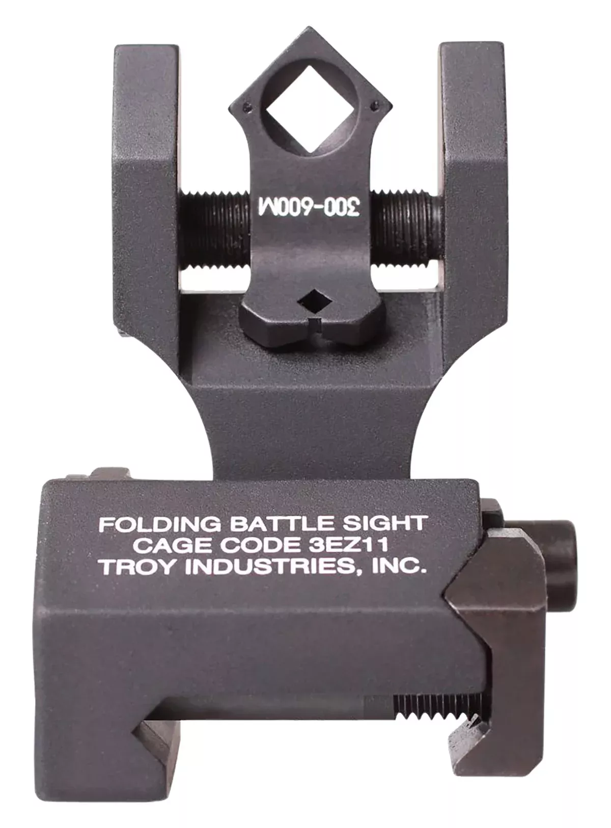 Troy Ind SSIGFBSTTBT00 Tritium Rear Folding BattleSight RoundBlack Hardcoat Anodized Folding for AR-15