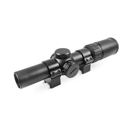 Truglo OPTI-SPEED Crossbow Scope with Weaver Style 30mm Rings 1-4x24mm Illuminated BDC Reticle Bla