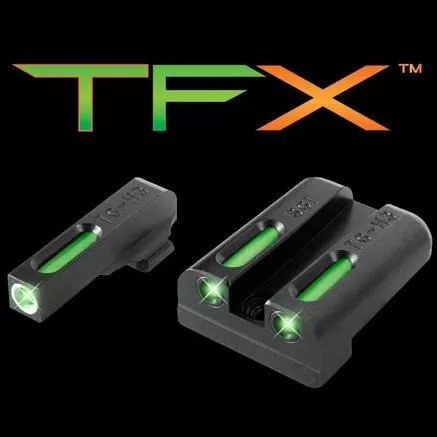Truglo TFX Tritium/Fiber-Optic Day/Night Sights SIG 8 8 Set White Outline Front/Rear Green