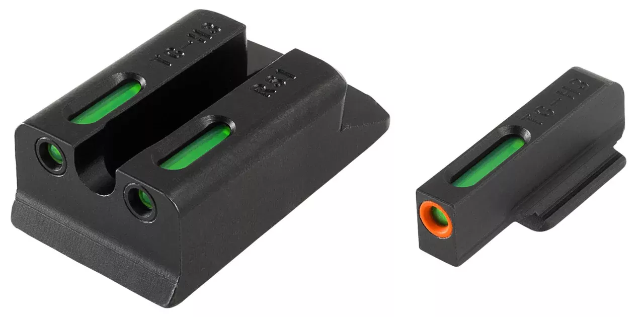 TruGlo TG13RS1PC TFX ProBlack | Green Tritium & Fiber Optic Orange Outline Front Sight Green Tritium & Fiber Optic Rear Sight